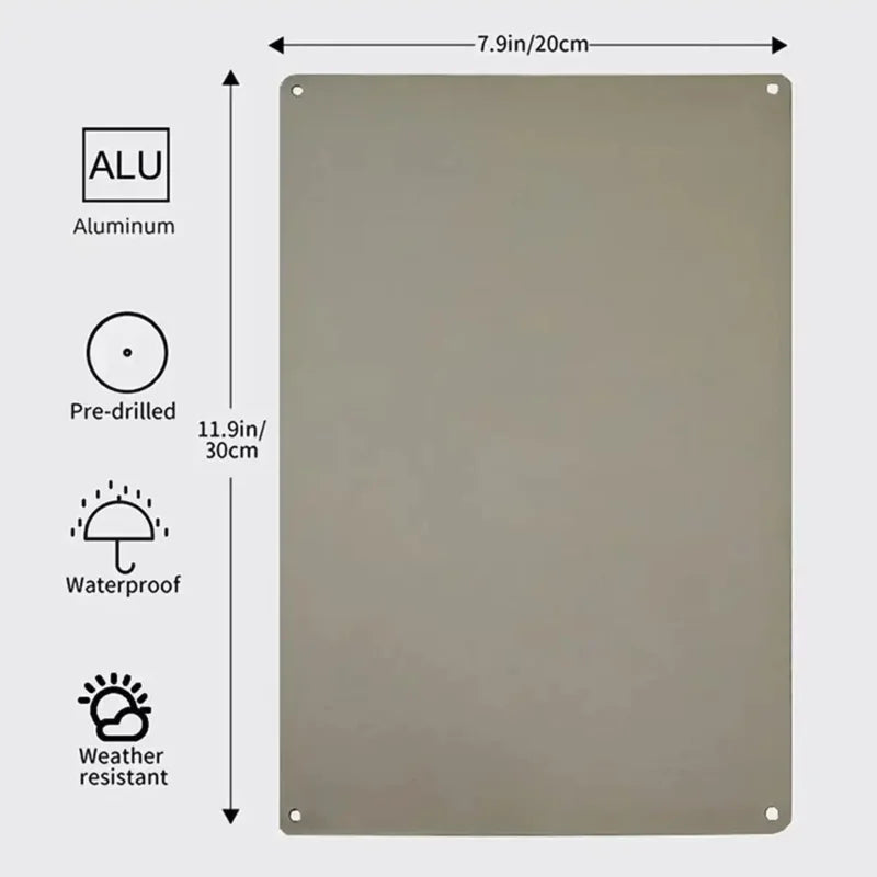 1 panneau 2D plat en aluminium 12x8 pouces, avertissement de surveillance extérieure 24h/24 - Avis de caméra de sécurité CCTV durable