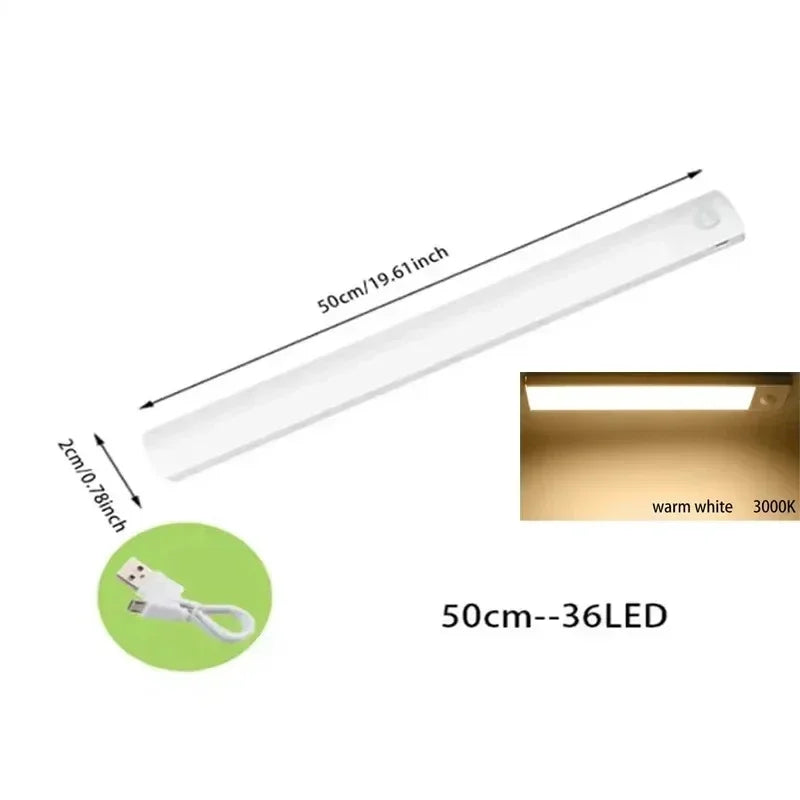 PIR Motion Sensor Rechargeable LED Night Light | Dimmable Magnetic Lamp for Closet Stairs Bar