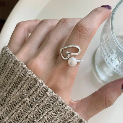 VENTFILLE 925 Sterling Silver Arched Wide Geometric Punk Ring | Asymmetric Cocktail Jewelry