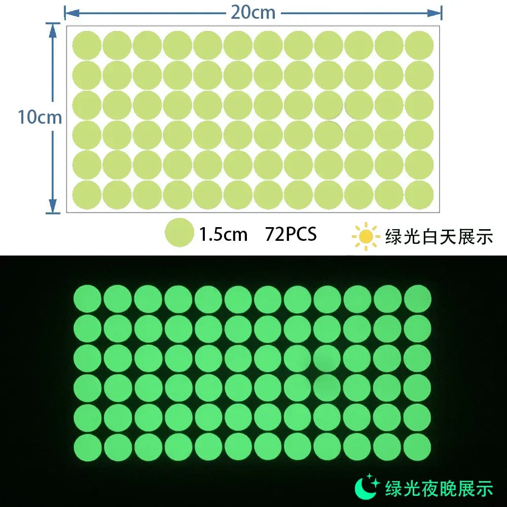 Glow in the Dark Wall Stickers | Luminous Dots Decals for Kids Room