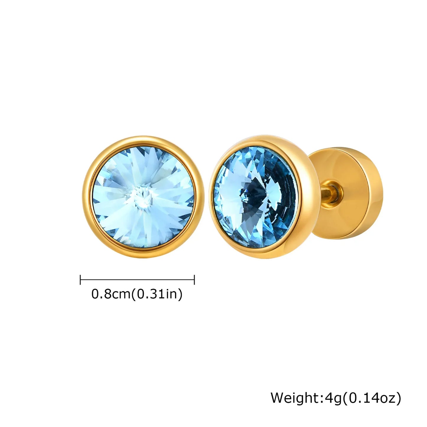 Stainless Steel Men’s Earrings | 8mm Multi-Faceted Screw Back Stud