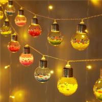 1PC Guirlande Lumineuse Boule Ampoule Noël 1.5M10LED, Arbre de Noël Souriant, Lampe Décorative, Fée Lumineuse pour Chambre, Fête d'Anniversaire