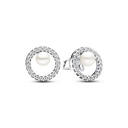 925 Silver Double Hoop Five-pointed Star Stud Earrings | Fine Jewelry Gift for Women