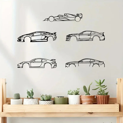 Ligne métallique décorative « Hot Border », spécialement conçue pour les passionnés d'automobile souhaitant créer des présentoirs muraux.