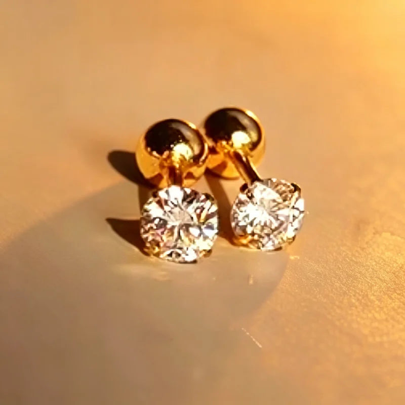 Heart Stud Earrings | Screw Back Cartilage Earrings for Women