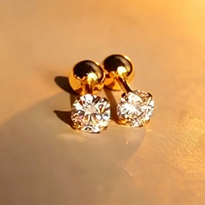 Heart Stud Earrings | Screw Back Cartilage Earrings for Women