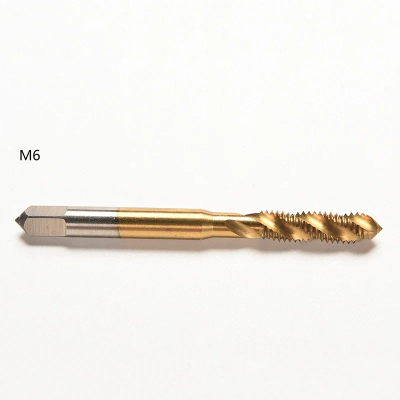 Titanium Coated HSS Spiral Fluted Machine Screw Tap Set | Metric Threading Tool