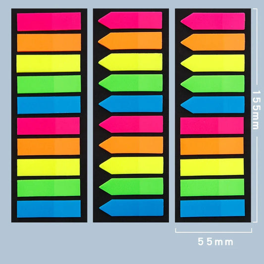 200 Sheets Fluorescent Self Adhesive Sticky Notes | Colorful Memo Pads for Study and Office