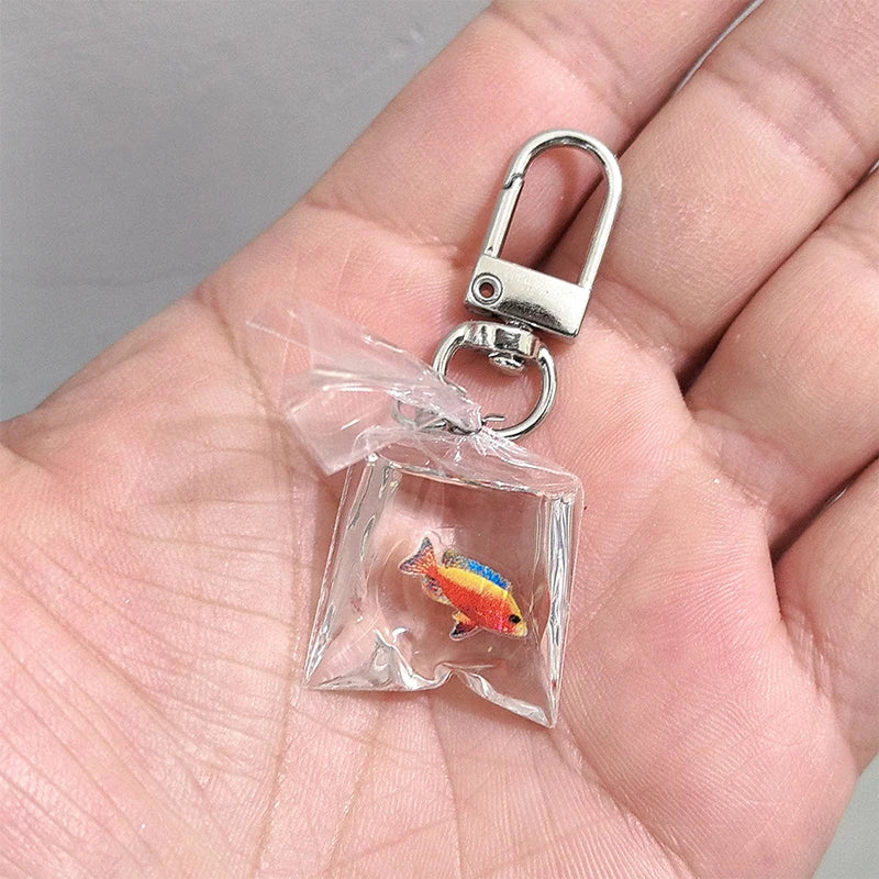 Creative Simulation Goldfish Keychain | Transparent Carp Pendant for Backpack
