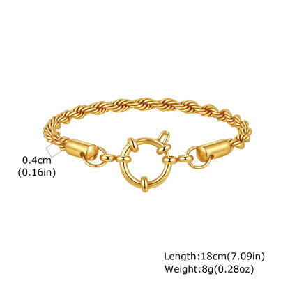 Vnox Square Chain Bracelet | Gold Stainless Steel Round Bubble Link Jewelry for Women