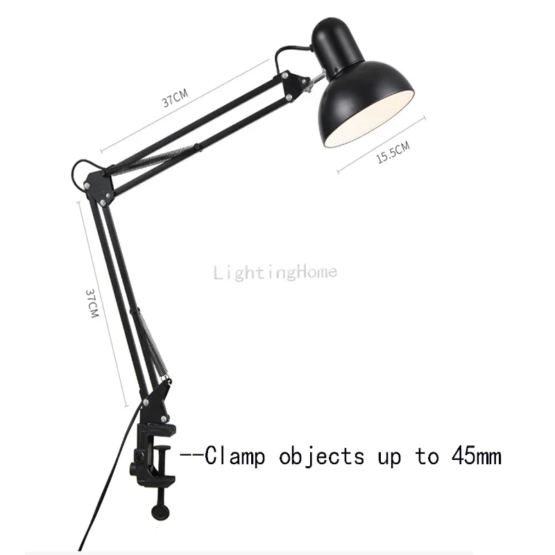 LED Clip Desk Lamp | Eye-Care Folding Long Arm Study & Work Light