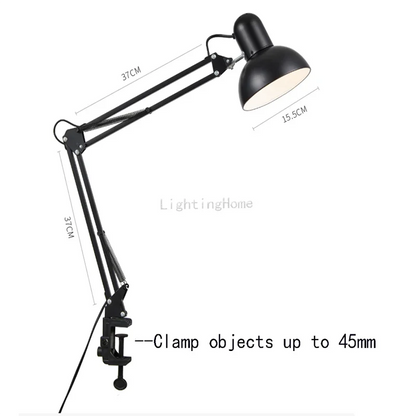 LED Clip Desk Lamp | Eye-Care Folding Long Arm Study & Work Light