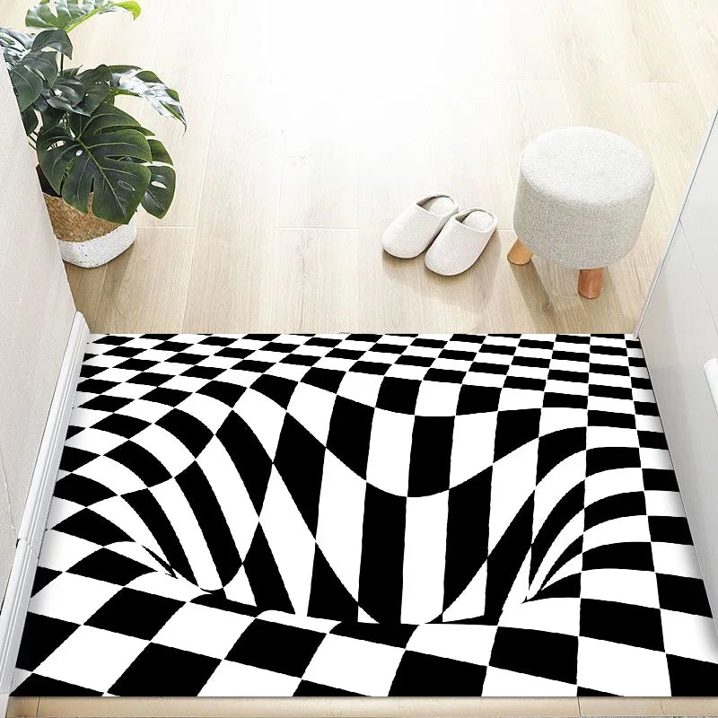 VIKAMA Tapis de Sol 3D Effet Vertige en Velours Cristal  Durable et Facile à Nettoyer Tapis Antidérapant pour la Décoration Intérieure  Paillasson d'Entrée