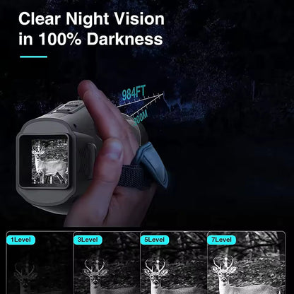1080P Night Vision Monocular with Infrared Zoom HD Hunting Telescope for Day/Night Use