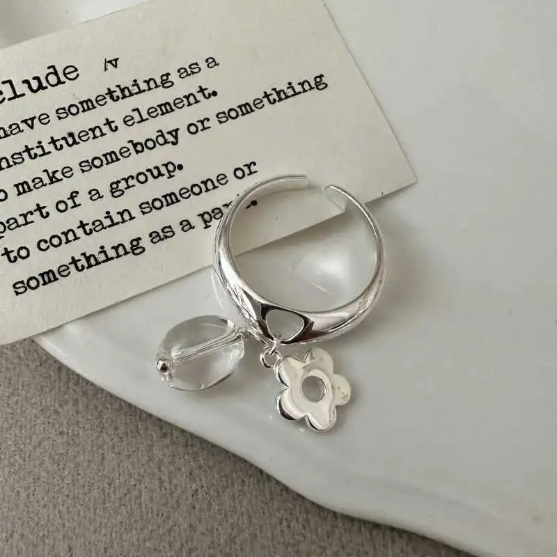 VENTFILLE 925 Sterling Silver Flower Ring | Hollow Out Retro Jewelry for Women