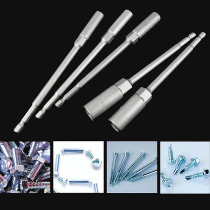 Electric Drill Socket Adapter Set 150mm | 8-14mm Hex Shank Nut Driver Bit for Impact Drills