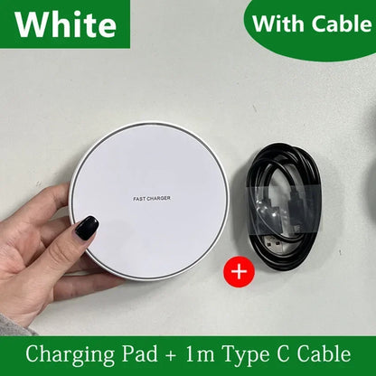 Wireless Charger Pad Stand | Fast 30W Qi Charger for iPhone Samsung Xiaomi