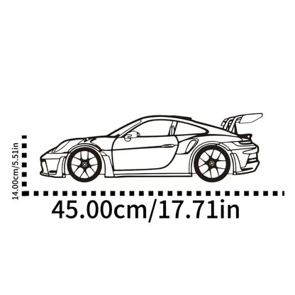 Ligne métallique décorative « Hot Border », spécialement conçue pour les passionnés d'automobile souhaitant créer des présentoirs muraux.
