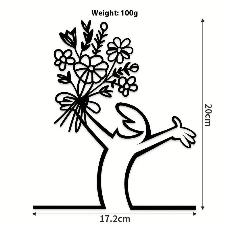 Line Figure Metal Poster for Living Room | Modern Switch Sticker Wall Art