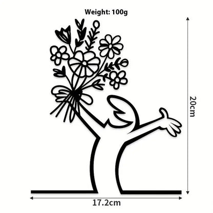 Line Figure Metal Poster for Living Room | Modern Switch Sticker Wall Art