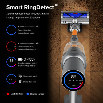 Aspirateur à main sans fil 27000Pa, capteur intelligent de vitesse automatique pour la maison
