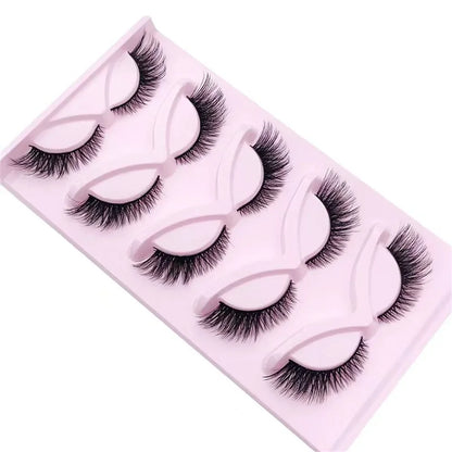 5 Pairs Cat Eye Lashes Wispy Fake Lashes | Fluffy Winged Strip Lashes