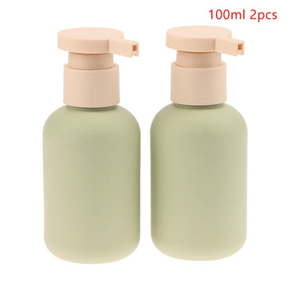 2Pcs Empty Plastic Pump Lotion Bottles | Travel Size Refillable Containers