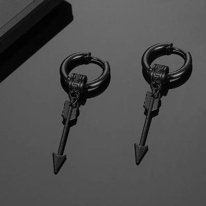 2pc Punk Stainless Steel Arrow Stud Earrings | Unisex Gothic Jewelry