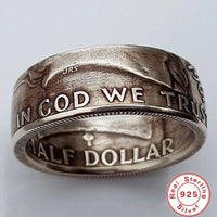 S925 Sterling Silver Vintage Embossed Ring | Men's Wedding Band
