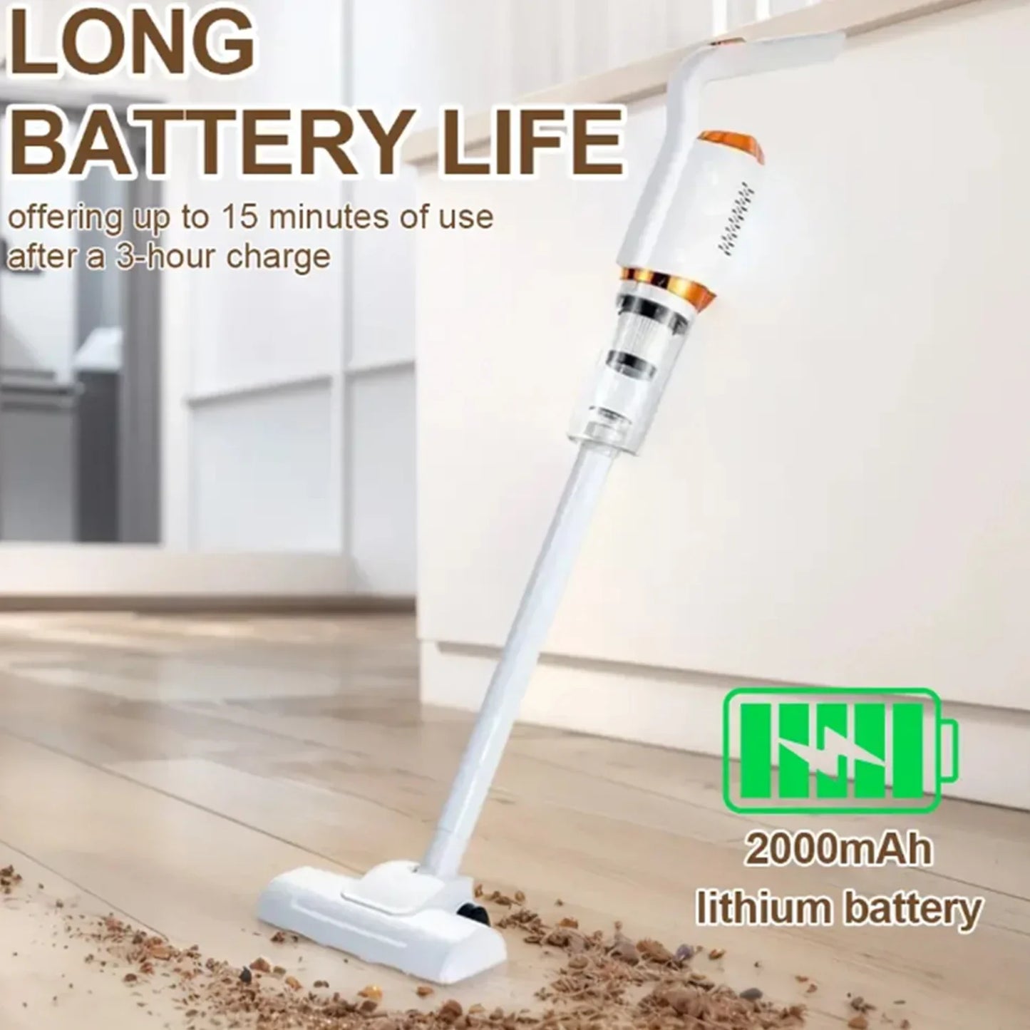 8500Pa Cordless Car Vacuum Cleaner Wireless Handheld Wet Dry 2000mAh