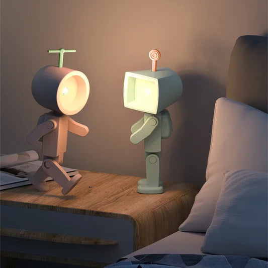Creative Astronaut Magnetic Night Light | LED Mini Square Robot Desk Lamp