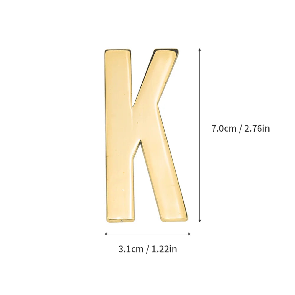 1 pièce en métal auto-adhésive Numéro de maison, lettres de l'alphabet anglais pour plaque de porte d'appartement, autocollants de numéro de boîte aux lettres de table 7*3cm