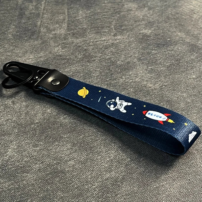 Nylon Key Strap Embroidery Lanyard | JDM Racing Car Keychain