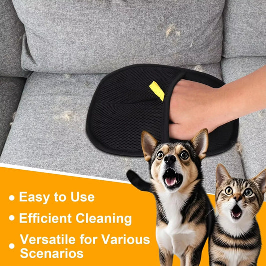 Pet Hair Removal Gloves | Reusable Static Grooming Gloves for Carpets and Furniture