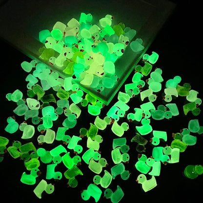 30 Pcs Glow in the Dark Miniature Duck Figurines | Luminous Resin Fairy Garden Decor