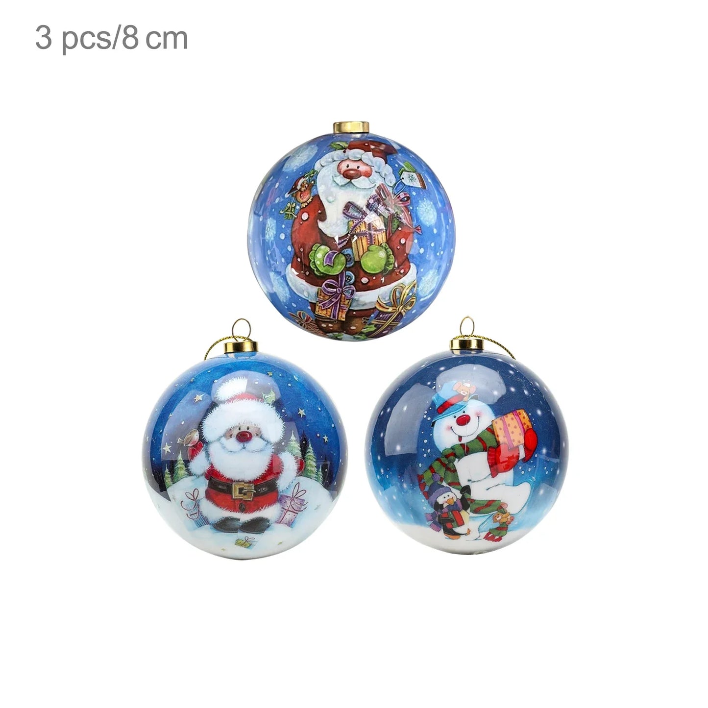 3 boules de Noël 8cm Cadeaux Originaux Décoration de Noël 2024 Décorations de Sapin de Noël Cadeau Pendentifs Boules
