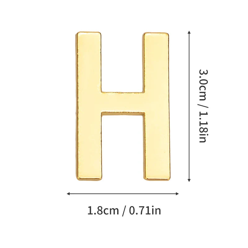 1 Pieza de metal autoadhesivo, número de casa, letras del alfabeto inglés para placa de puerta de apartamento, mesa, pegatinas de número de buzón de 3 x 2 cm