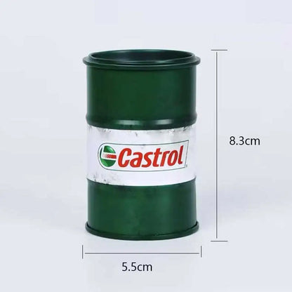 Iron Mini Oil Drum Model Chemistry Oil Drum Model Car Model Desktop Decoration Storage Box War Games Scene Model for Xmas Gifts