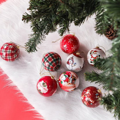 3 boules de Noël 8cm Cadeaux Originaux Décoration de Noël 2024 Décorations de Sapin de Noël Cadeau Pendentifs Boules