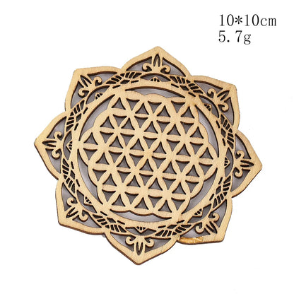 Wooden Sacred Geometry Wall Hanging | Rustic Yoga Meditation Decor