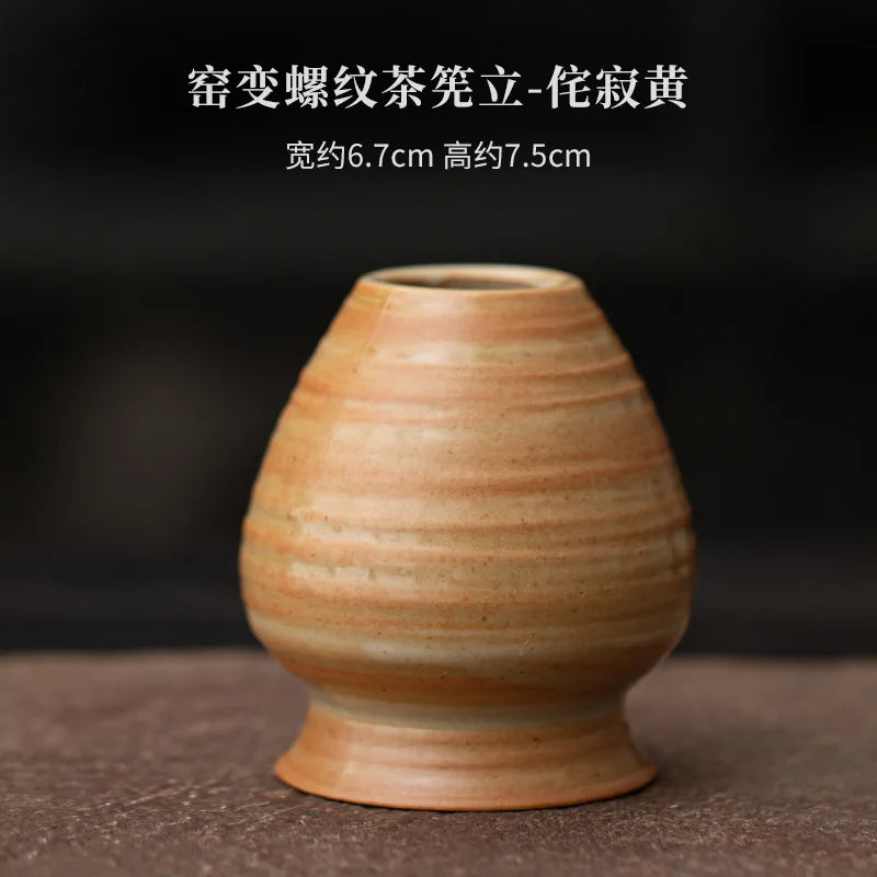 Soporte de bambú para batidor de té Matcha Chasen, espiral de cambio de horno japonés, molinillo, accesorios para el té, juego de té