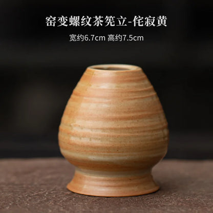 Soporte de bambú para batidor de té Matcha Chasen, espiral de cambio de horno japonés, molinillo, accesorios para el té, juego de té