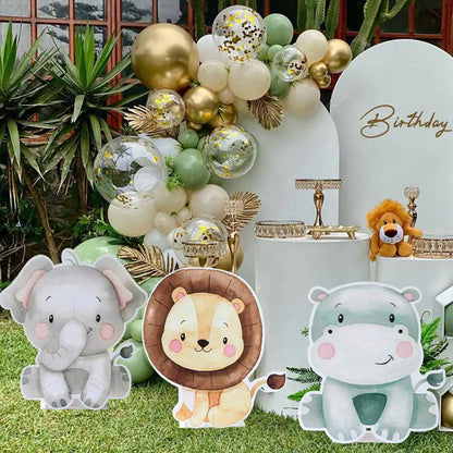 Ornement support grande fête animaux de la jungle 70cm Décoration joyeux anniversaire safari pour enfants Décoration fête sur le thème de la jungle et des bois pour baby shower