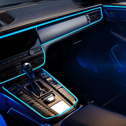 Blue EL Wire Car Atmosphere Light | 5m Flexible Neon Strip for DIY Interior