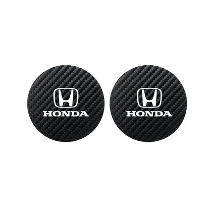 2Pcs Car Cup Groove Pad Leather Sound Insulation Mat | For Honda Civic Accord Fit Jazz Pilot CRV Odyssey Passport City HRV