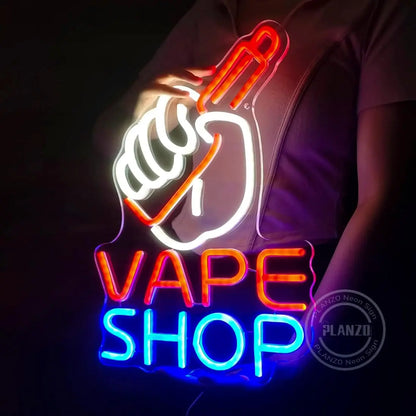 Enseigne Néon VAPE Shop pour Magasin de Cigarettes Électroniques LED Lumineuse Logo d'Entreprise Décoration Murale Cadeau Anniversaire Noël Papa Mari