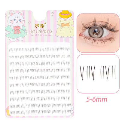 10 Rows 5-7mm Air Lower Eyelashes | Fairy Segmented Natural Under Lashes for Manga Eye Makeup