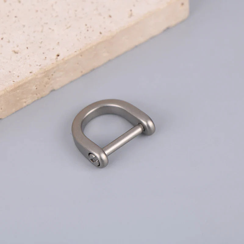 Titanium D Ring Key Shackle | U Shape Horseshoe Key Ring for Car Fob and DIY Leather Key Organizer