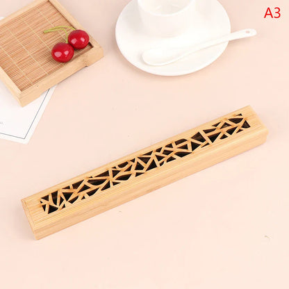 Natural Bamboo Incense Burner Holder with Storage Box | Aromatherapy Incense Tool