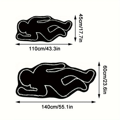 VIKAMA Abstract Human-Shaped Carpet Anti-Slip Area Entrance, Living Room Floor Mat, Bedroom Bedside Rug, Home Decoration